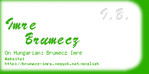 imre brumecz business card